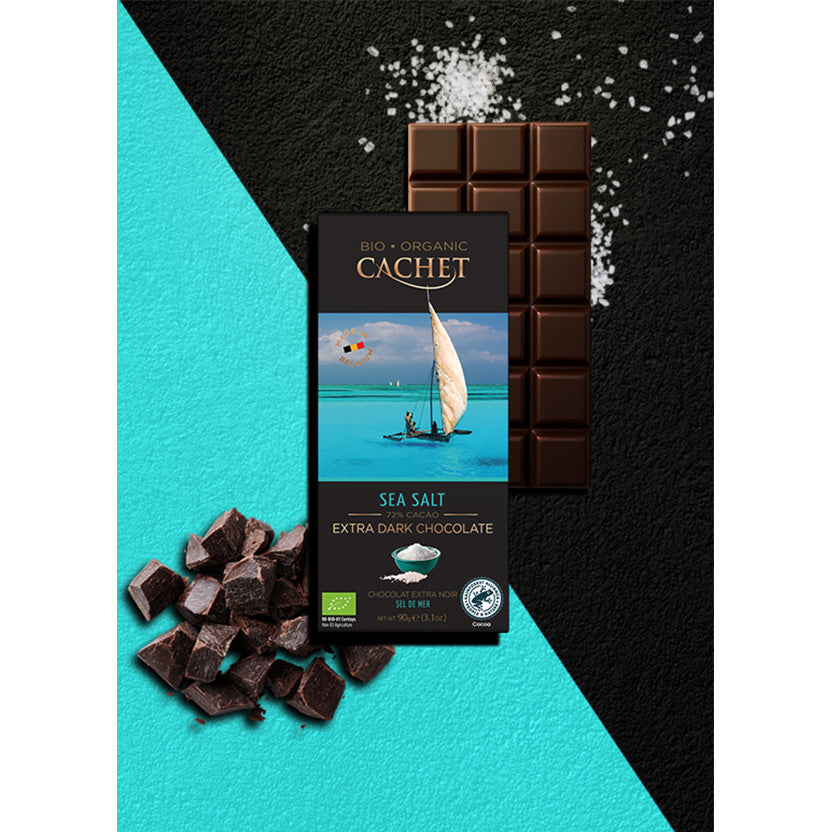 Cachet Organic Sea Salt 72% Extra Dark Chocolate