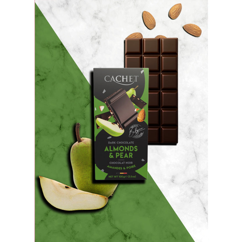 Cachet Almonds and Pear Dark Chocolate