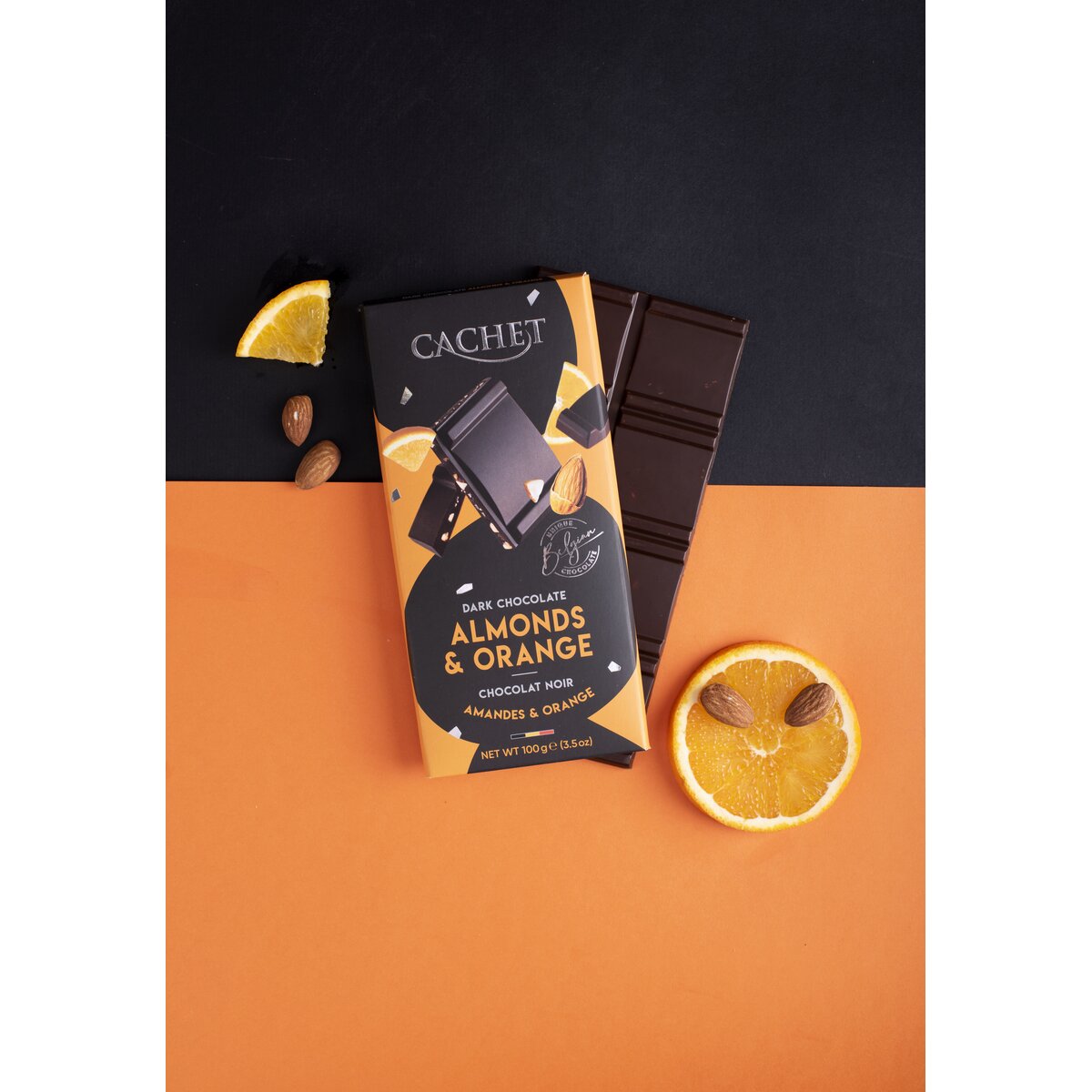 Cachet Almonds and Orange Dark Chocolate
