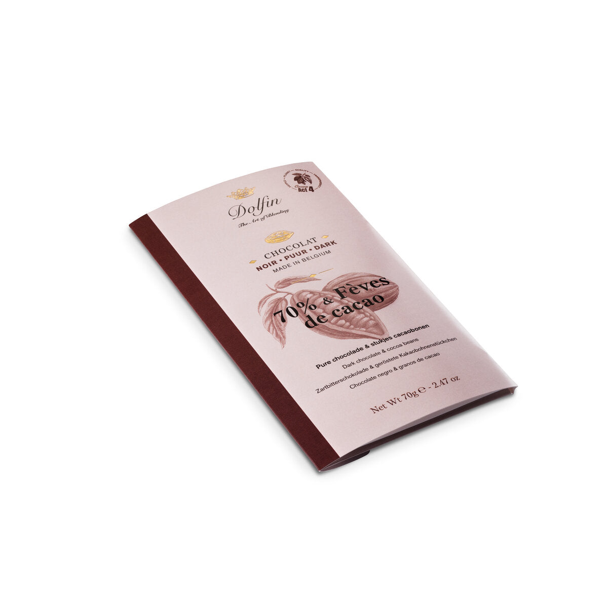 Dolfin 70% Dark Chocolate and Cocao Beans