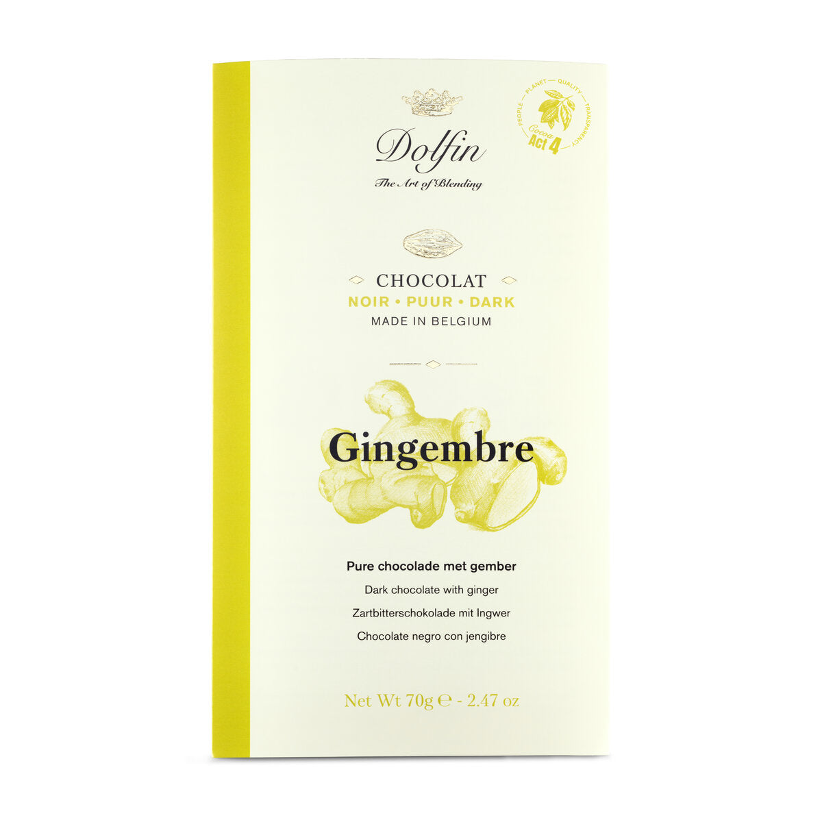 Dolfin Dark Chocolate With Ginger