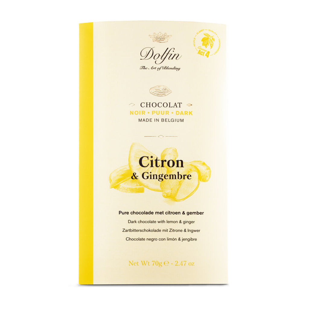 Dolfin Dark Chocolate With Lemon and Ginger