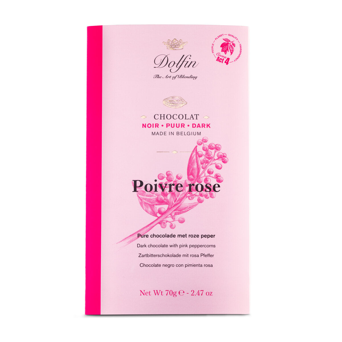 Dolfin Dark Chocolate With Pink Peppercorns