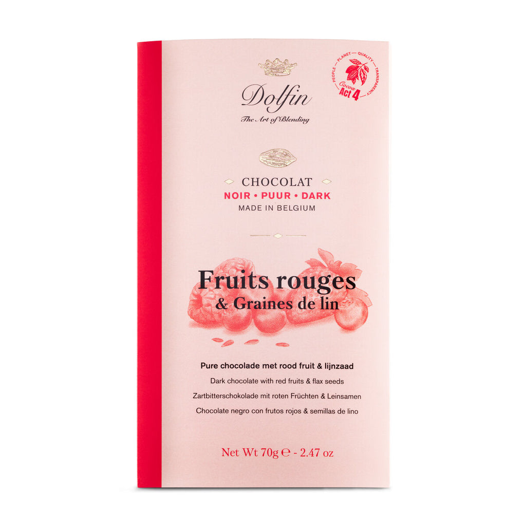Dolfin Dark Chocolate With Red Fruits and Flax Seeds