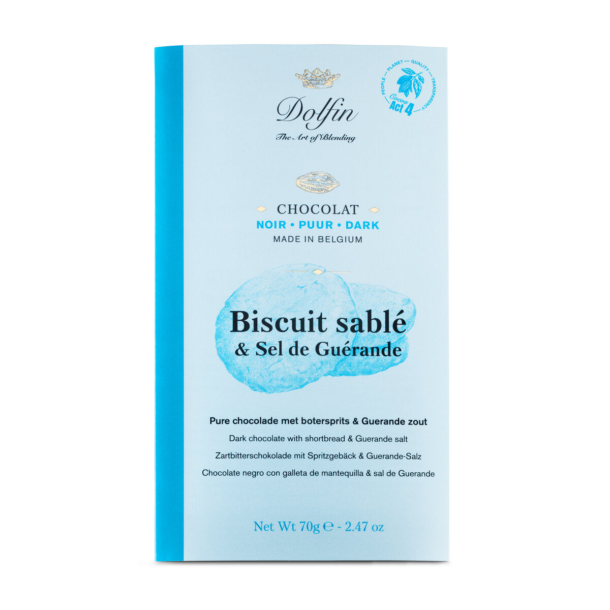 Dolfin Dark Chocolate With Shortbread and Guerande Salt