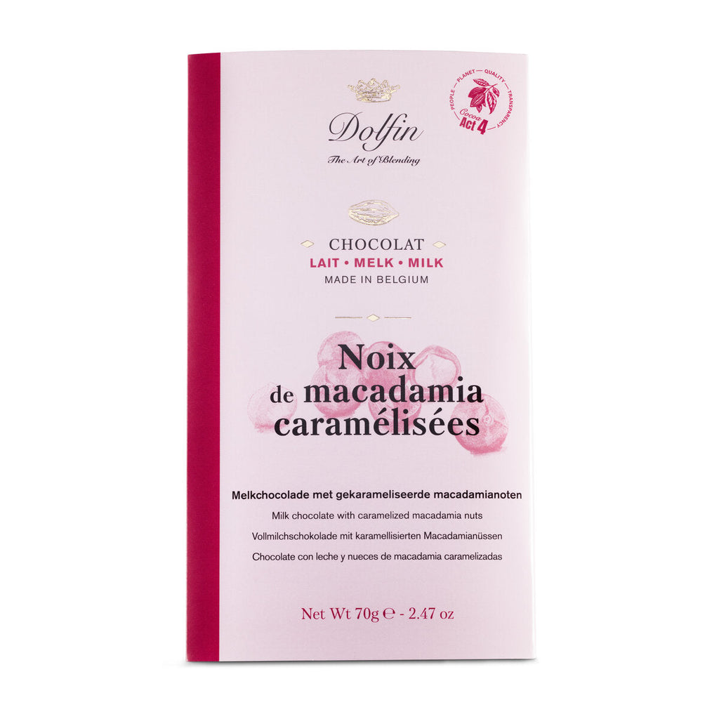 Dolfin Milk Chocolate With Caramelised Macadamia Nuts